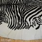 ZEBRA PRINT HAIR ON LEATHER BRAZILIAN COWHIDE RUG 510