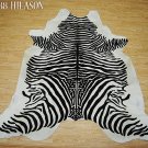 ZEBRA PRINT HAIR ON LEATHER BRAZILIAN COWHIDE RUG 513