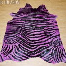 ZEBRA PRINT HAIR ON LEATHER BRAZILIAN COWHIDE RUG 522