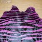 ZEBRA PRINT HAIR ON LEATHER BRAZILIAN COWHIDE RUG 522