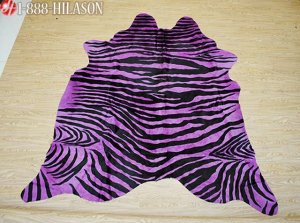 ZEBRA PRINT HAIR ON LEATHER BRAZILIAN COWHIDE RUG 524