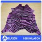 ZEBRA PRINT HAIR ON LEATHER BRAZILIAN COWHIDE RUG 524