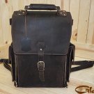 Rugged saddle leather trail riding horse backpack bag