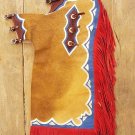 BULL RIDING NATURAL HAIR ON LEATHER RODEO CHAPS 661