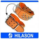 DC104 Tan Leather Spiked Studded Dog collar Sz- MED