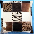 PL233 Cowhide Leather Hair-On PatchWork Cushion Pillow Cover
