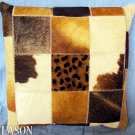 PL229 Cowhide Leather Hair-On PatchWork Cushion Pillow Cover