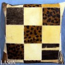 Cowhide Leather Hair-On PatchWork Cushion Pillow Cover PL218