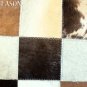 PL215 Cowhide Leather Hair-On PatchWork Cushion Pillow Cover