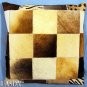 PL211 Cowhide Leather Hair-On PatchWork Cushion Pillow Cover