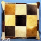 PL209 Cowhide Leather Hair-On PatchWork Cushion Pillow Cover