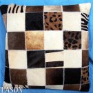 PL207 Cowhide Leather Hair-On PatchWork Cushion Pillow Cover