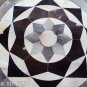651 COWHIDE HAIR-ON LEATHER PATCHWORK RUG 48IN DIA