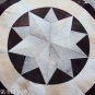 658 COWHIDE HAIR-ON LEATHER PATCHWORK RUG 48IN DIA