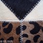 644 COWHIDE HAIR-ON LEATHER PATCHWORK RUG 48IN DIA