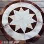 645 COWHIDE HAIR-ON LEATHER PATCHWORK RUG 48IN DIA