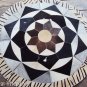 646 COWHIDE HAIR-ON LEATHER PATCHWORK RUG 48IN DIA