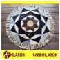 646 COWHIDE HAIR-ON LEATHER PATCHWORK RUG 48IN DIA