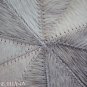 647 COWHIDE HAIR-ON LEATHER PATCHWORK RUG 48IN DIA