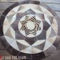 648 COWHIDE HAIR-ON LEATHER PATCHWORK RUG 48IN DIA