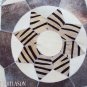 648 COWHIDE HAIR-ON LEATHER PATCHWORK RUG 48IN DIA