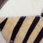 648 COWHIDE HAIR-ON LEATHER PATCHWORK RUG 48IN DIA