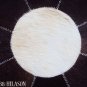 650 COWHIDE HAIR-ON LEATHER PATCHWORK RUG 48IN DIA