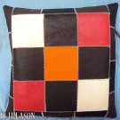 PL326 Smooth Leather PatchWork Cushion Pillow Cover
