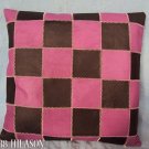 PL334 Smooth Leather PatchWork Cushion Pillow Cover