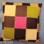 PL337 Smooth Leather PatchWork Cushion Pillow Cover