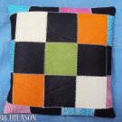 PL338 Smooth Leather PatchWork Cushion Pillow Cover