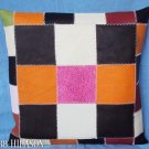 PL341 Smooth Leather PatchWork Cushion Pillow Cover