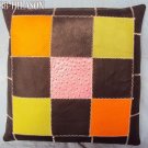 PL347 Smooth Leather PatchWork Cushion Pillow Cover