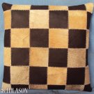 PL350 Smooth Leather PatchWork Cushion Pillow Cover