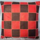 PL351 Smooth Leather PatchWork Cushion Pillow Cover