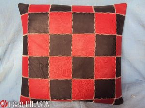 PL351 Smooth Leather PatchWork Cushion Pillow Cover
