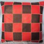 PL351 Smooth Leather PatchWork Cushion Pillow Cover