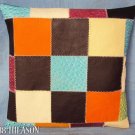 PL352 Smooth Leather PatchWork Cushion Pillow Cover