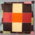 PL353 Smooth Leather PatchWork Cushion Pillow Cover