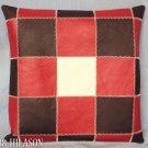PL354 Smooth Leather PatchWork Cushion Pillow Cover