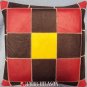 PL357 Smooth Leather PatchWork Cushion Pillow Cover
