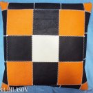 PL358 Smooth Leather PatchWork Cushion Pillow Cover