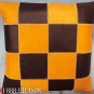 PL359 Smooth Leather PatchWork Cushion Pillow Cover
