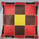 PL360 Smooth Leather PatchWork Cushion Pillow Cover