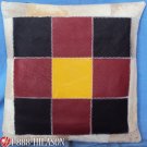 PL376 Smooth Leather PatchWork Cushion Pillow Cover
