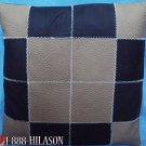 PL396 Smooth Leather PatchWork Cushion Pillow Cover