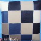 PL411 Smooth Leather PatchWork Cushion Pillow Cover