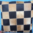 PL424 Smooth Leather PatchWork Cushion Pillow Cover