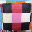 PL435 Smooth Leather PatchWork Cushion Pillow Cover