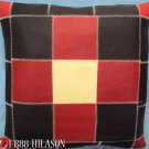 PL447 Smooth Leather PatchWork Cushion Pillow Cover